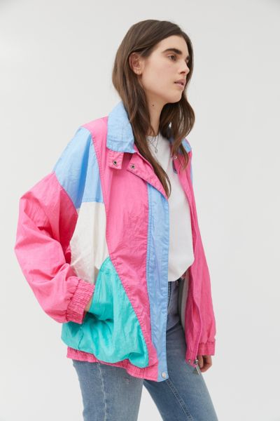 women's color block windbreaker jacket