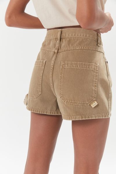 brown denim shorts