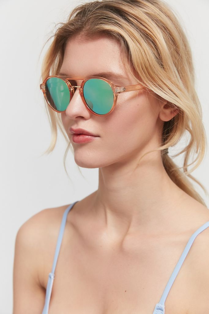 Jade Plastic Aviator Sunglasses Urban Outfitters