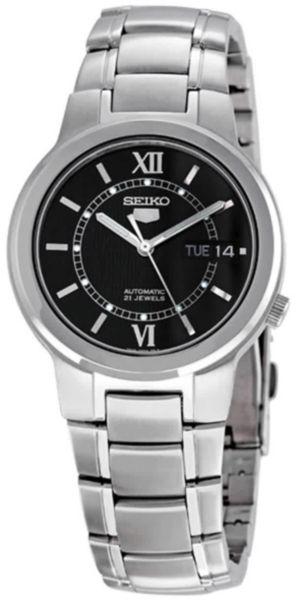 seiko series 5 automatic black dial men's watch