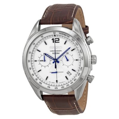 seiko chronograph white dial men's watch