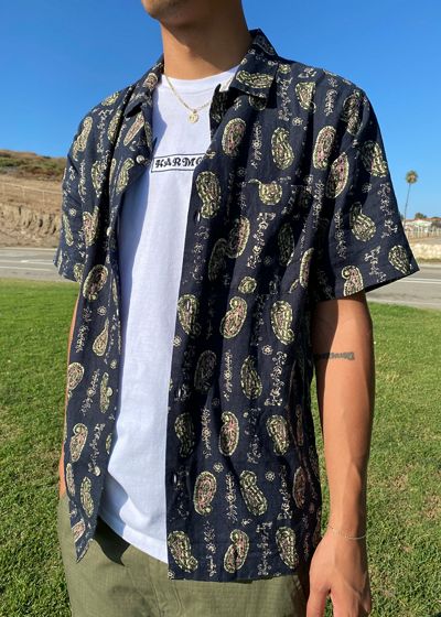 Without Walls Global Pattern Short Sleeve Button-Down Shirt