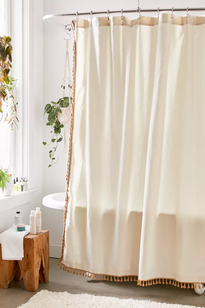 Shop Allie Tassel Shower Curtain from Urban Outfitters on Openhaus