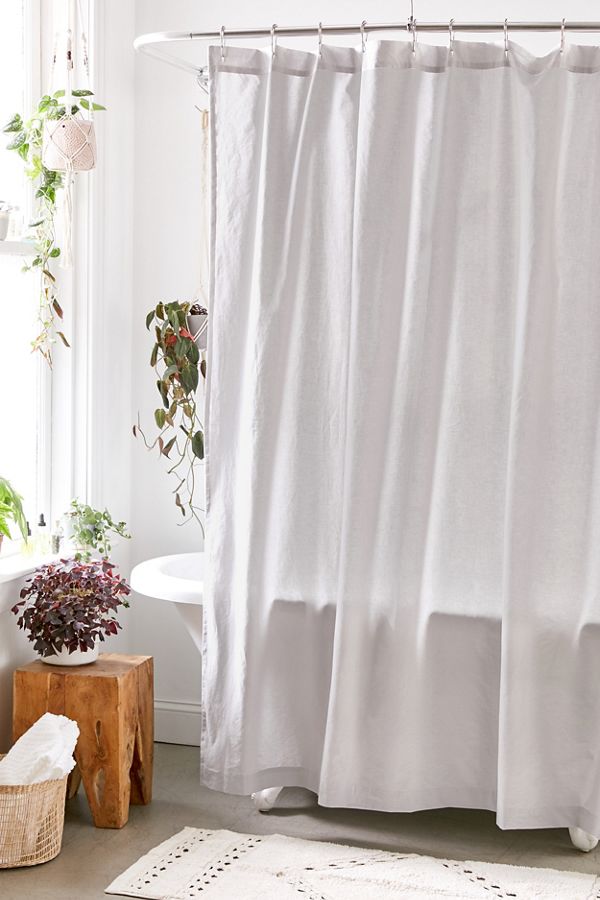 Slide View: 1: Washed Cotton Shower Curtain