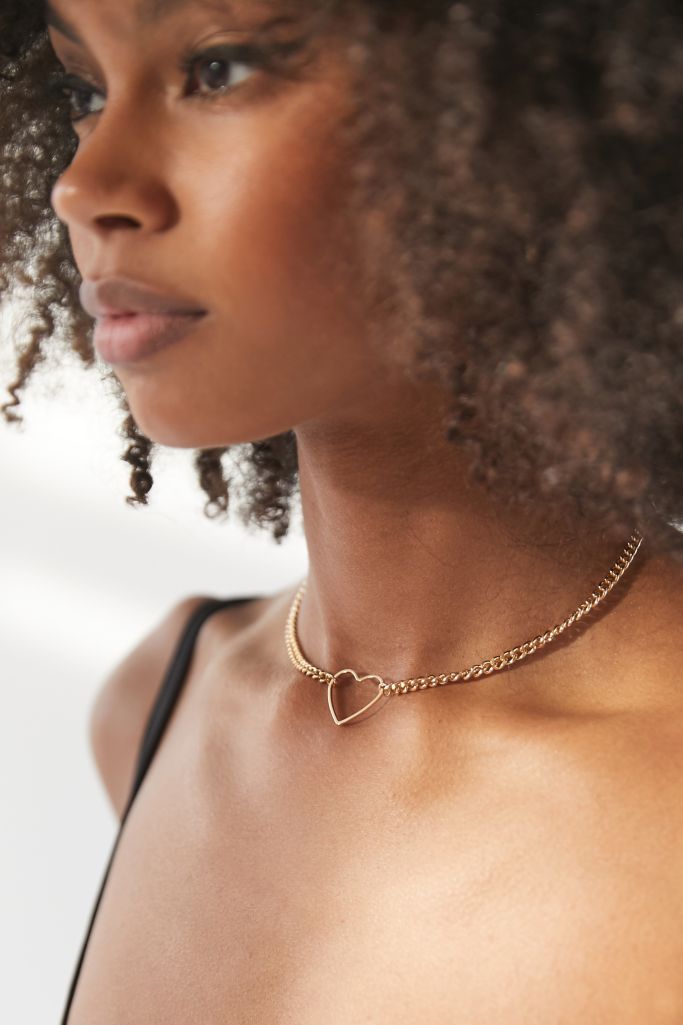 Essential Heart Choker Necklace Urban Outfitters Canada 3091