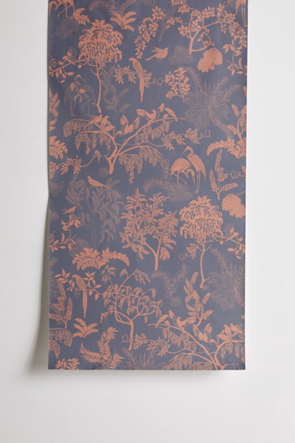 Slide View: 3: Birds In Trees Toile Removable Wallpaper