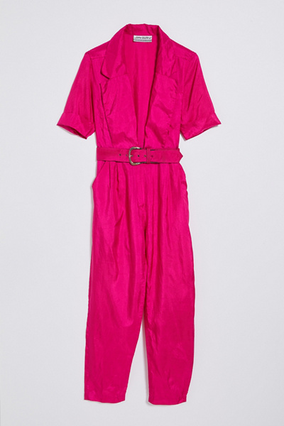 pink belted jumpsuit