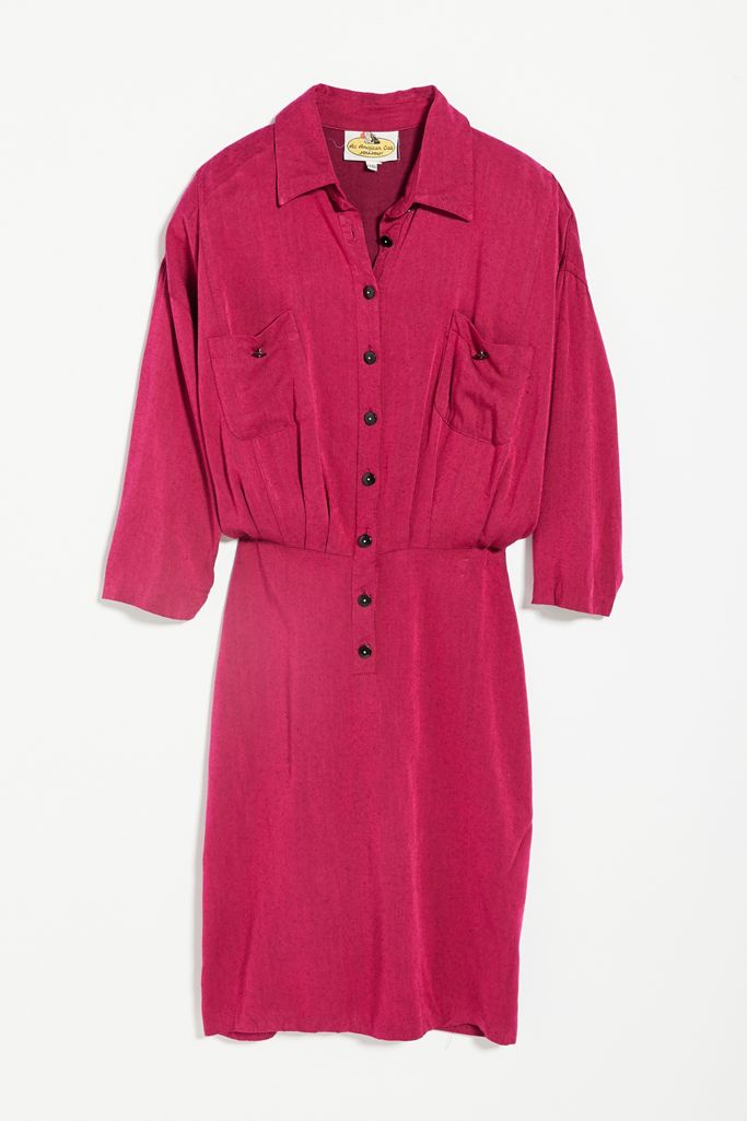 Vintage Magenta Shirt Dress Urban Outfitters Canada