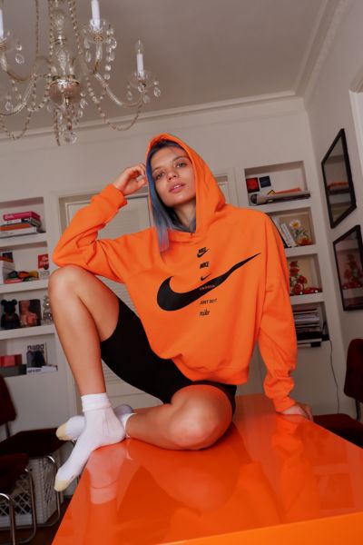 nike orange swoosh hoodie