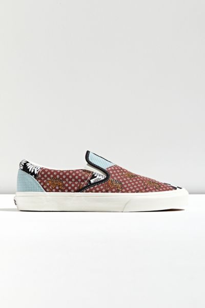 patchwork slip on vans