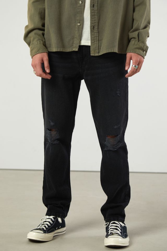 BDG Dad Jean – Destructed Washed Black | Urban Outfitters