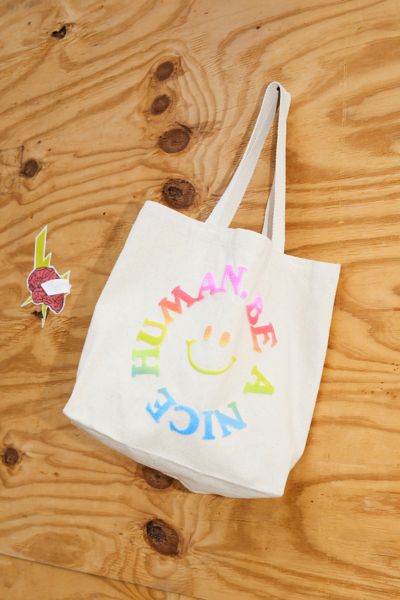 Be A Nice Human Puff Print Tote Bag | Urban Outfitters
