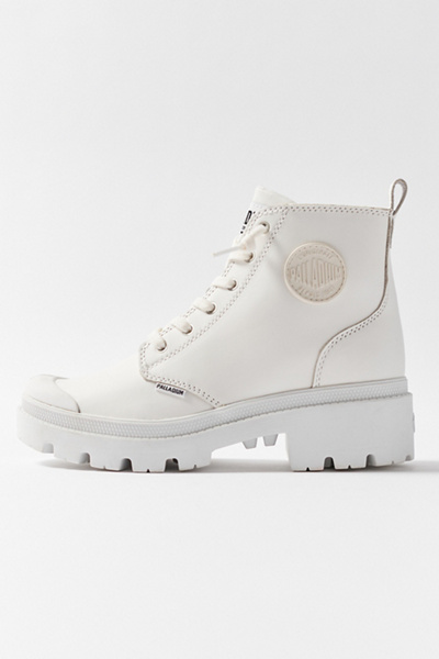 white leather palladium boots
