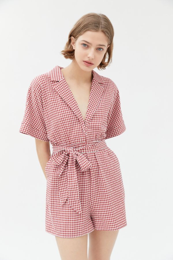 En Saison Gingham Romper | Urban Outfitters