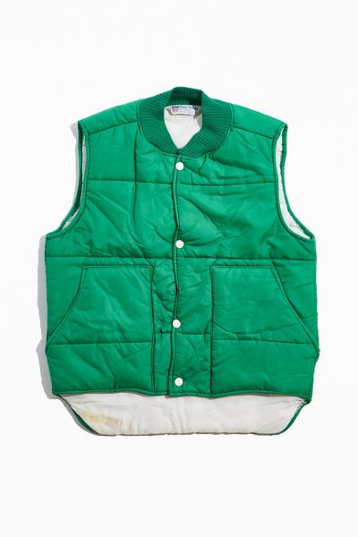 kelly green puffer vest