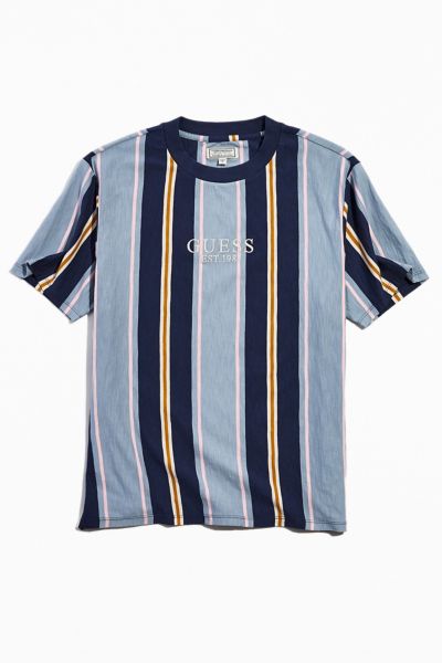 guess men's striped tee