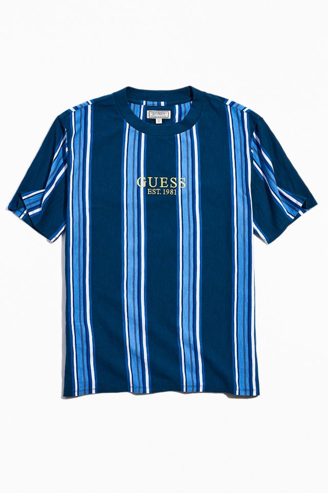 GUESS ORIGINALS UO Exclusive Marine Blue Stripe Tee Urban Outfitters