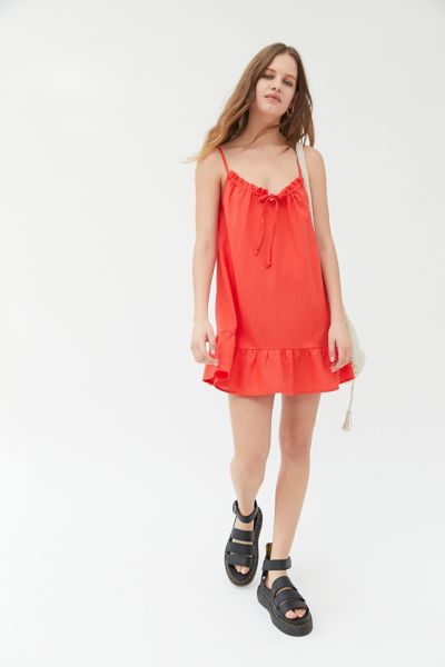 flounce mini dress