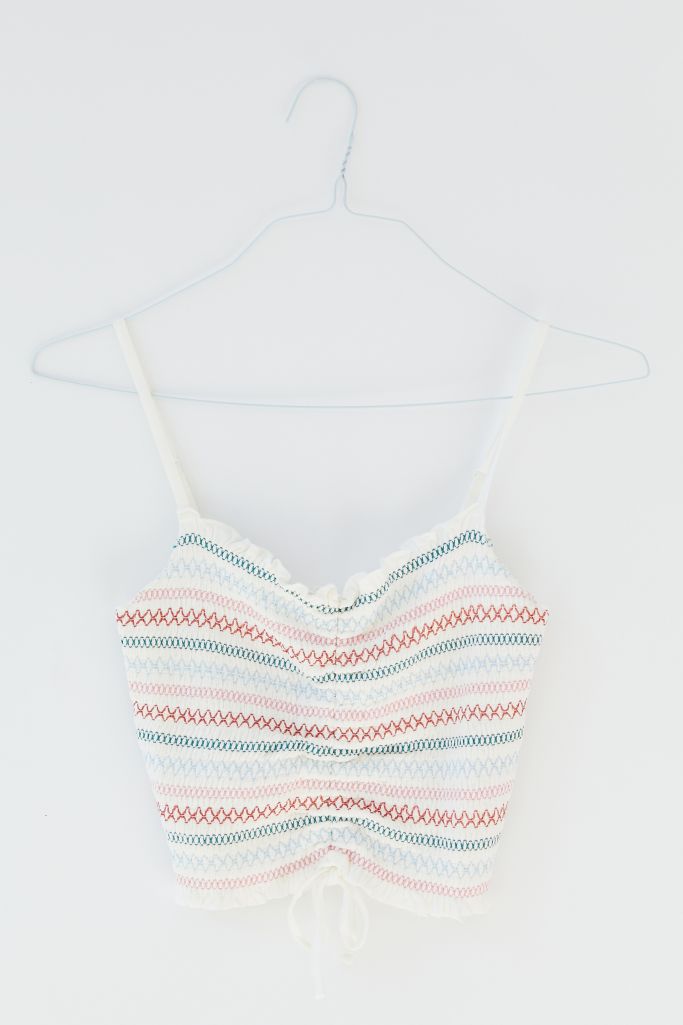 UO Sadie Ruched Cropped Cami Urban Outfitters