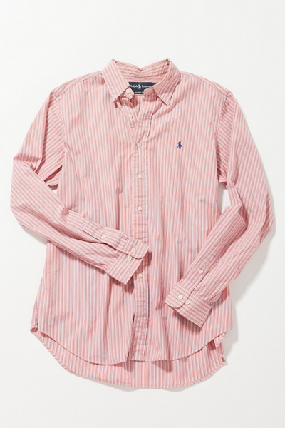 ralph lauren pink button down shirt