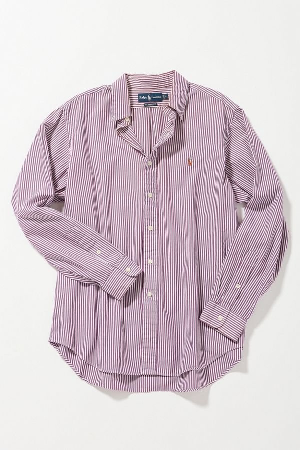 Vintage Polo Ralph Lauren Purple Stripe Button-Down Shirt | Urban ...