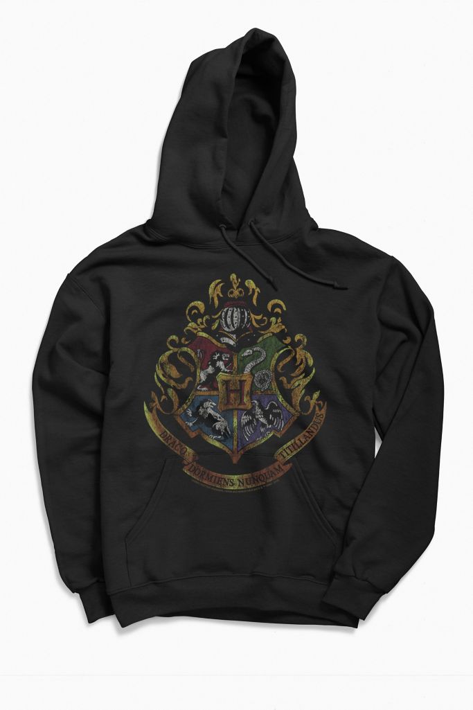 Harry Potter Distressed Hogwarts Crest Hoodie Sweatshirt | Urban Outfitters