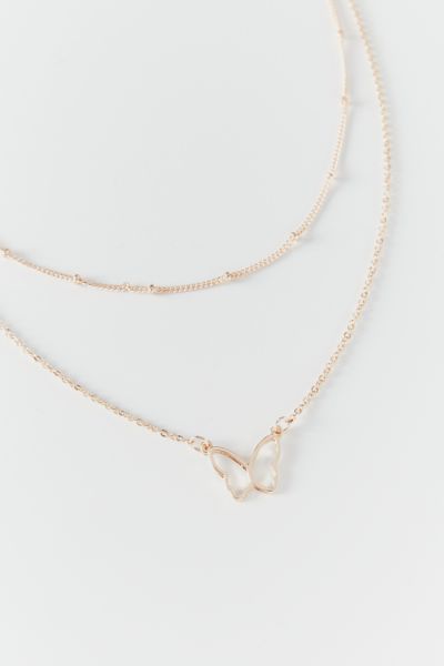 Delicate Butterfly Layer Necklace | Urban Outfitters