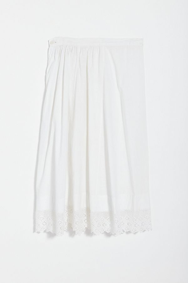 Vintage Gathered Lace Trim Slip Skirt Urban Outfitters