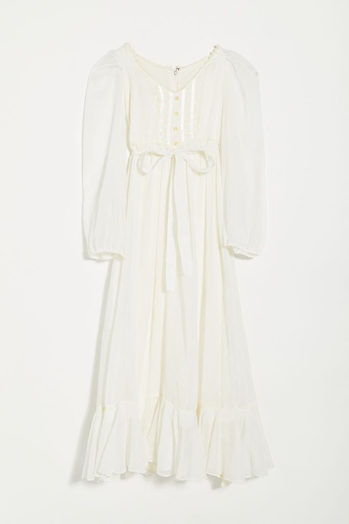 Vintage Long Sleeve Graphic Overlay Dress Urban Outfitters