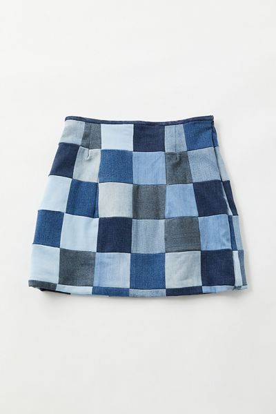 Denimcratic Checkered Denim Mini Skirt | Urban Outfitters