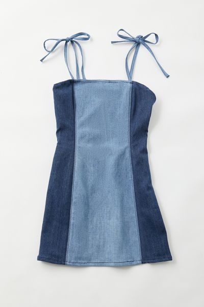 two tone denim dress