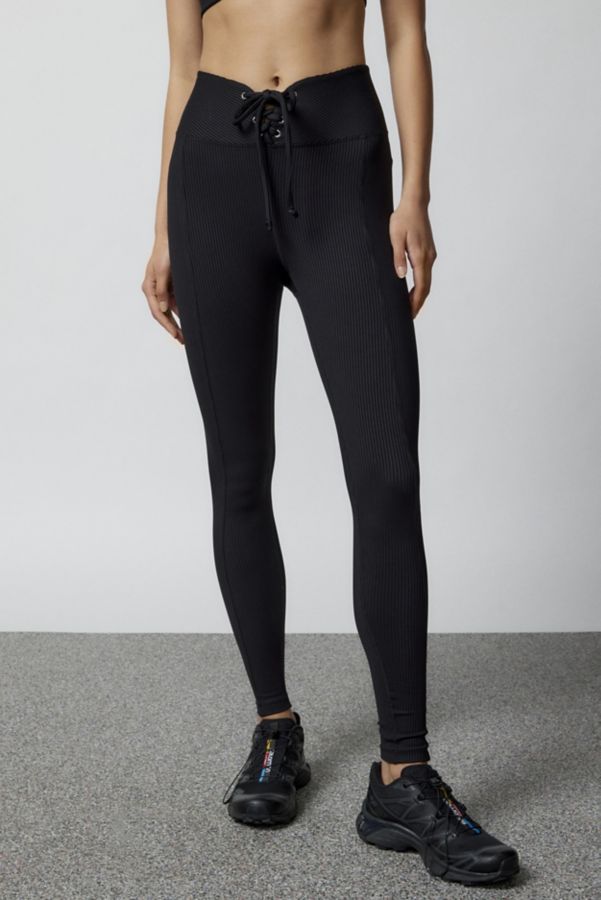 Slide View: 2: Year Of Ours Football Ribbed Lace-Up Legging