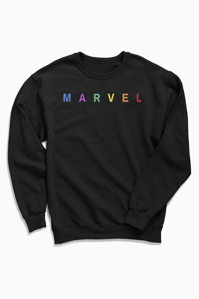 Marvel Rainbow Logo Crew Neck Sweatshirt Urban Outfitters