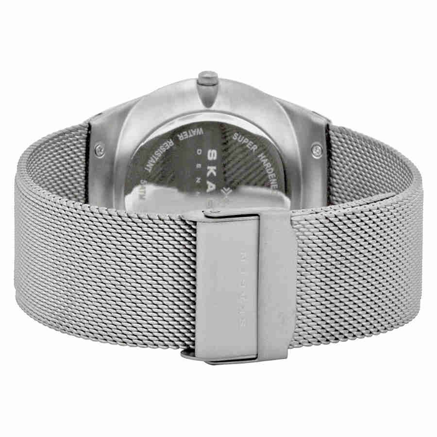 Slide View: 3: Skagen Melbye Grey Dial Stainless Steel Mesh Men's Watch SKW6078