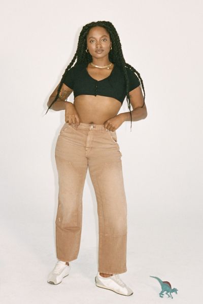 Bdg High Waisted Carpenter Jean Brown Urban Outfitters 1535