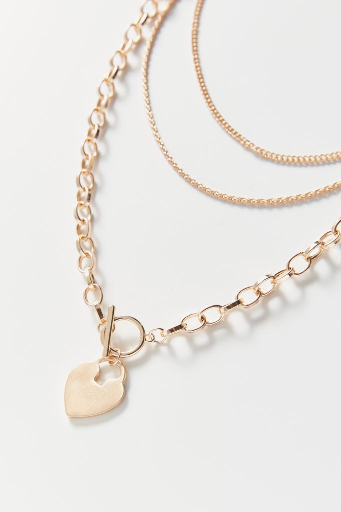 Heart Toggle Layer Necklace Urban Outfitters