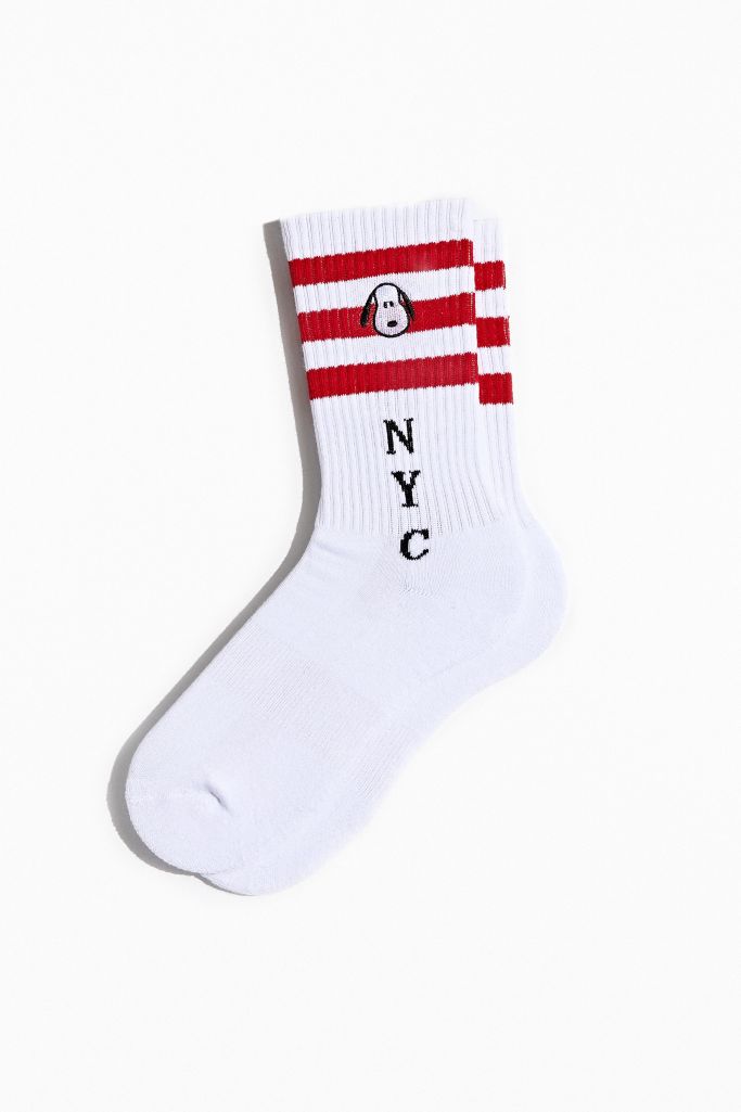Snoopy New York Stripe Crew Sock | Urban Outfitters Canada