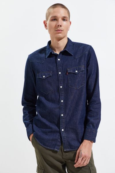 levi denim button down shirt