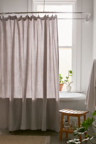 Waffle Weave Shower Curtain Urban Outfitters   57362436 004 B