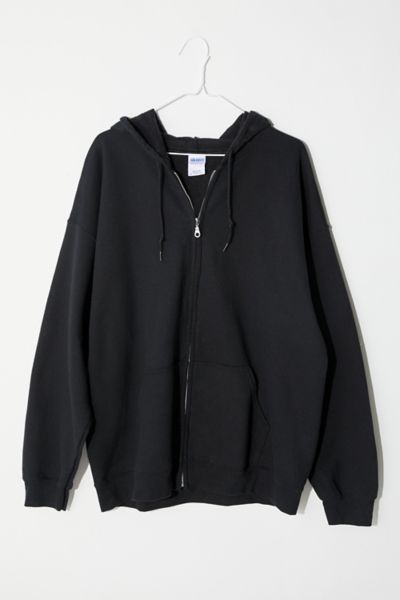 black oversized zip hoodie