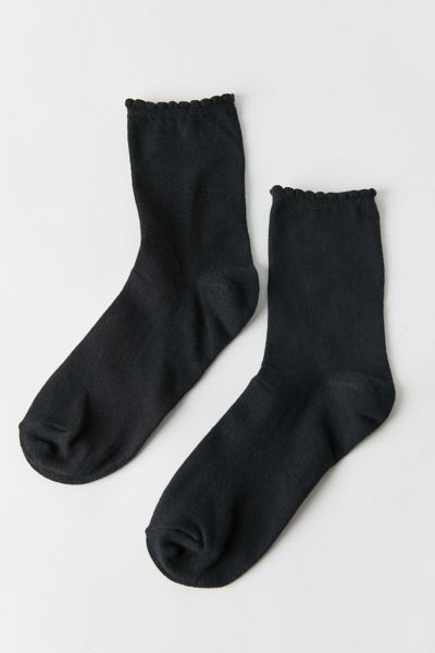 Mini Scallop Crew Comfy Sock | Urban Outfitters