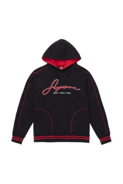 contrast embroidered hooded sweatshirt supreme