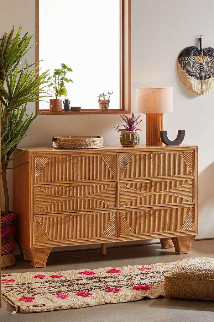 Caroline Rattan 6Drawer Dresser Urban Outfitters