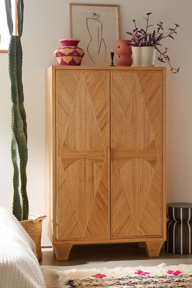 Caroline Rattan Armoire Urban Outfitters