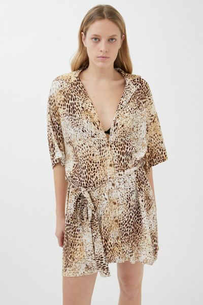 womens animal print shirt dress