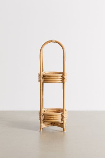 Rattan 2-Tier Plant Stand | Urban Outfitters