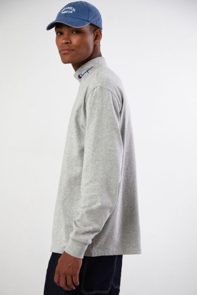 champion heavyweight mock neck long sleeve tee
