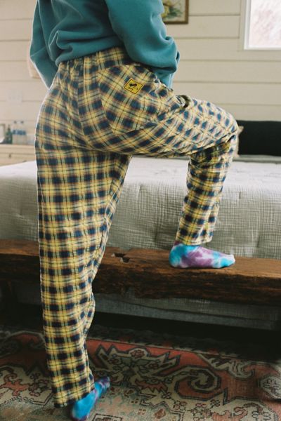 nike woven plaid track pants