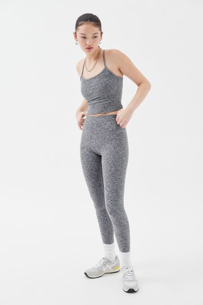 Heather Rib High-Waisted Midi Leggings