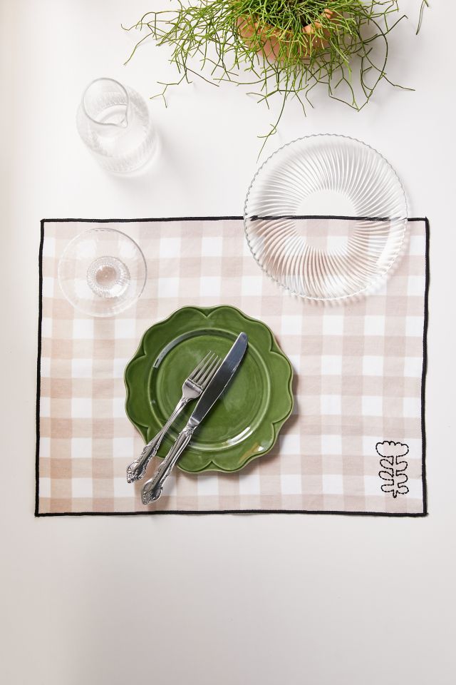 Gingham Floral Placemat Urban Outfitters